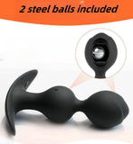 Silicone Anal Beads Butt Plug Hollow Inner Rotating Ball Anal Beads Sex Butt Plug