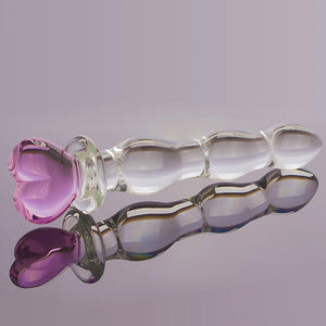 Crystal Glass Pleasure Wand Dildo Penis, Pink