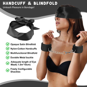 Sex Bondage Handcuff Blindfold-Wrist Restraints Sex Cuffs Bondage Blindfolds